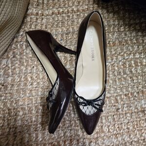Audrey Brooke Burgandy Patent Heels